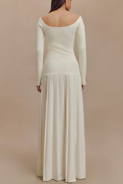 Aria™ - Retro Bardot-neck Maxi Dress