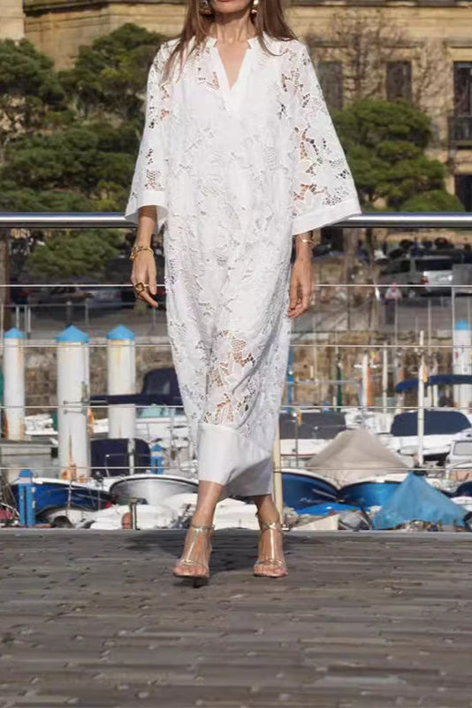 Georgia™ - Modern Flowing Refined Lace Dress