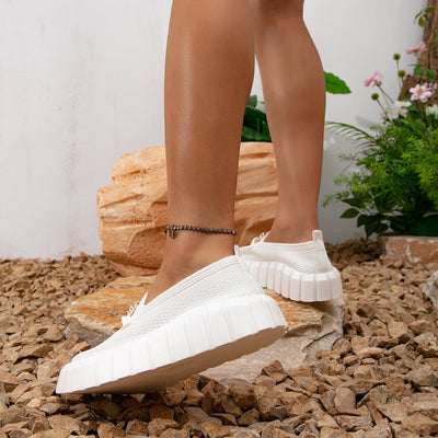 Kendra - Chain Decor Mesh Comfort Flat Loafers