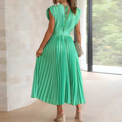 Stella™ - Elegant V-neck Pleated Maxi Dress