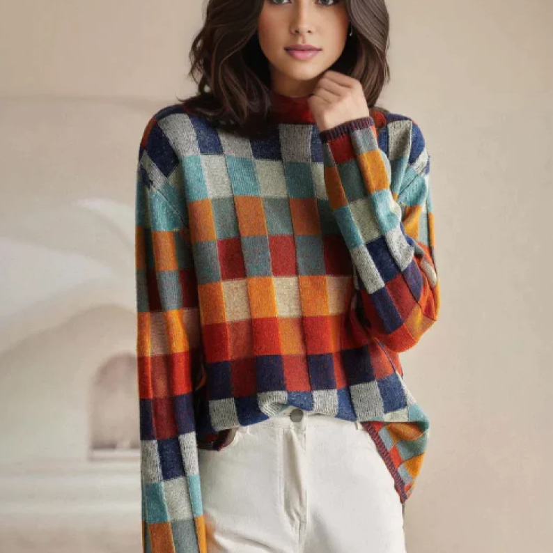 Olivia - Couture Patchwork Turtleneck