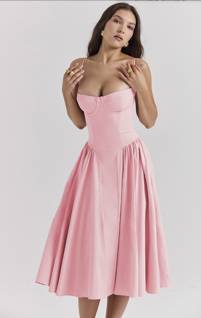 Willow™ - Elegant Sleeveless Corset Midi Dress