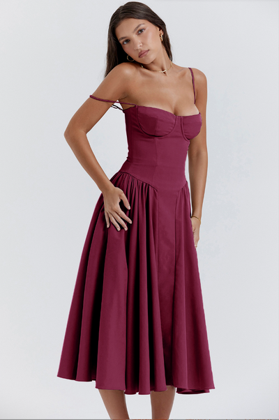 Willow™ - Elegant Sleeveless Corset Midi Dress