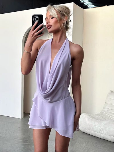 Hazel™ - Modern Sexy Backless Halter Mini Dress