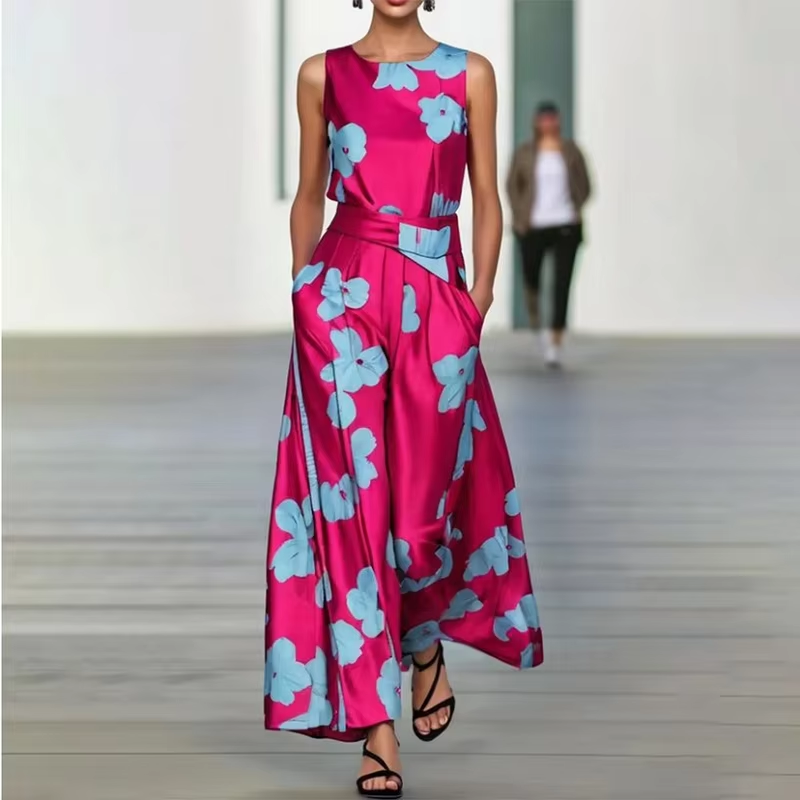 Ava™ - Elegant Floral Print Tunic Evening Dress