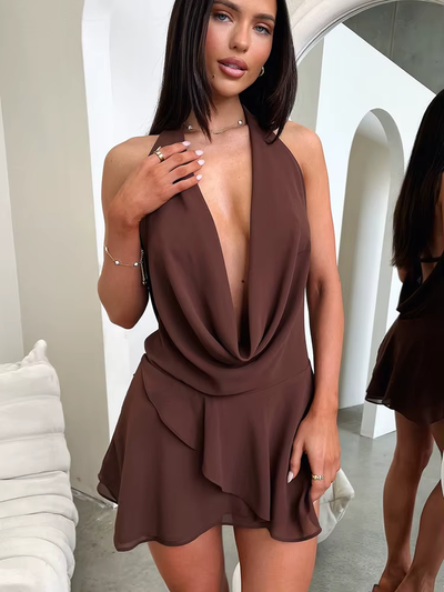 Hazel™ - Modern Sexy Backless Halter Mini Dress