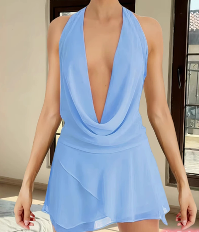 Hazel™ - Modern Sexy Backless Halter Mini Dress