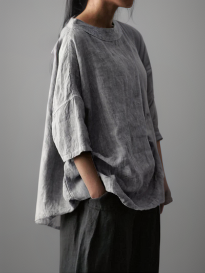 Violet™ - Vintage Oversized Boat Neck Tunic