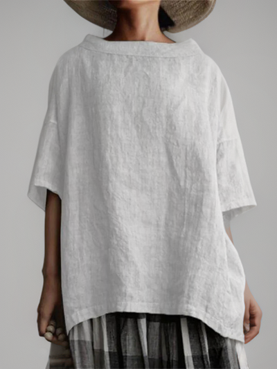 Violet™ - Vintage Oversized Boat Neck Tunic
