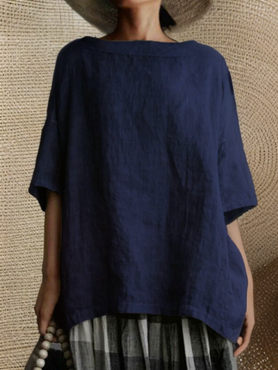 Violet™ - Vintage Oversized Boat Neck Tunic