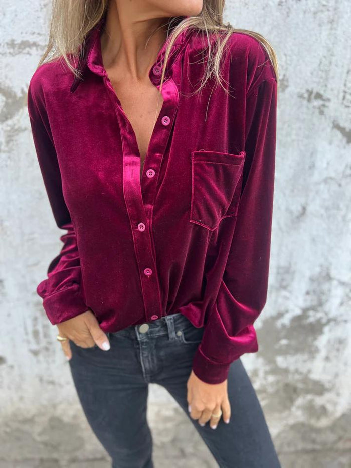 Evie™ - Elegant And Trendy Velvet Blouse