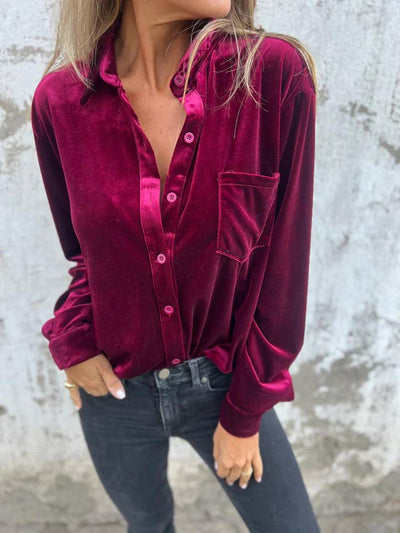 Evie™ - Elegant And Trendy Velvet Blouse