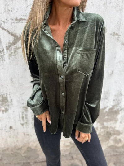Evie™ - Elegant And Trendy Velvet Blouse