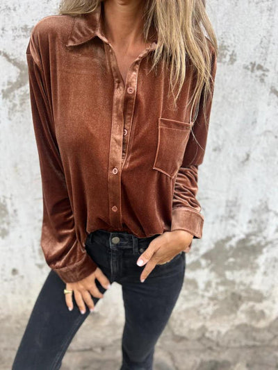 Evie™ - Elegant And Trendy Velvet Blouse