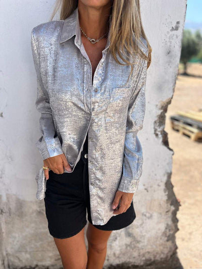Evie™ - Chic Shimmer Shirt