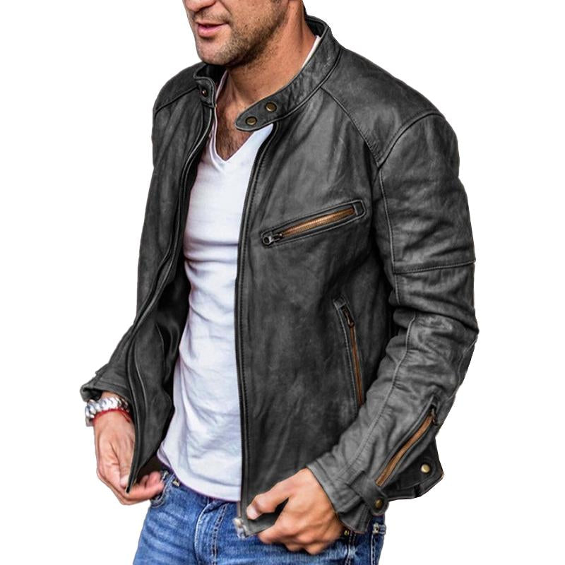 Hugo™ - Vintage Stand Collar Zipper Jacket