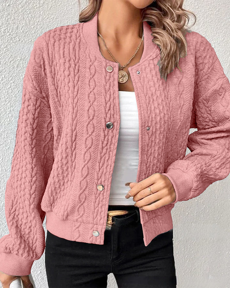 Comfortable Knitted Short Cardigan with Handmade Details
