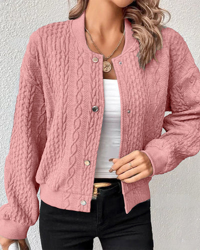 Comfortable Knitted Short Cardigan with Handmade Details