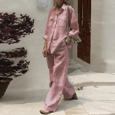 Ruby - Solid Cotton Linen 2 Piece Set