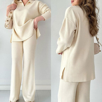 Tahlia™ - Comfortable V-neck Knitted Co-ord Set