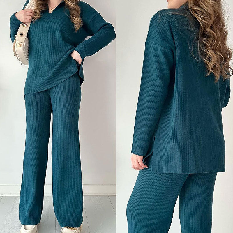 Tahlia™ - Comfortable V-neck Knitted Co-ord Set
