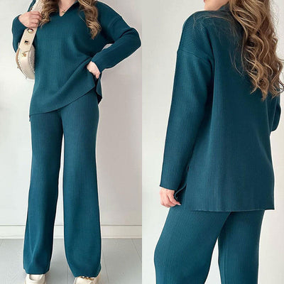 Tahlia™ - Comfortable V-neck Knitted Co-ord Set