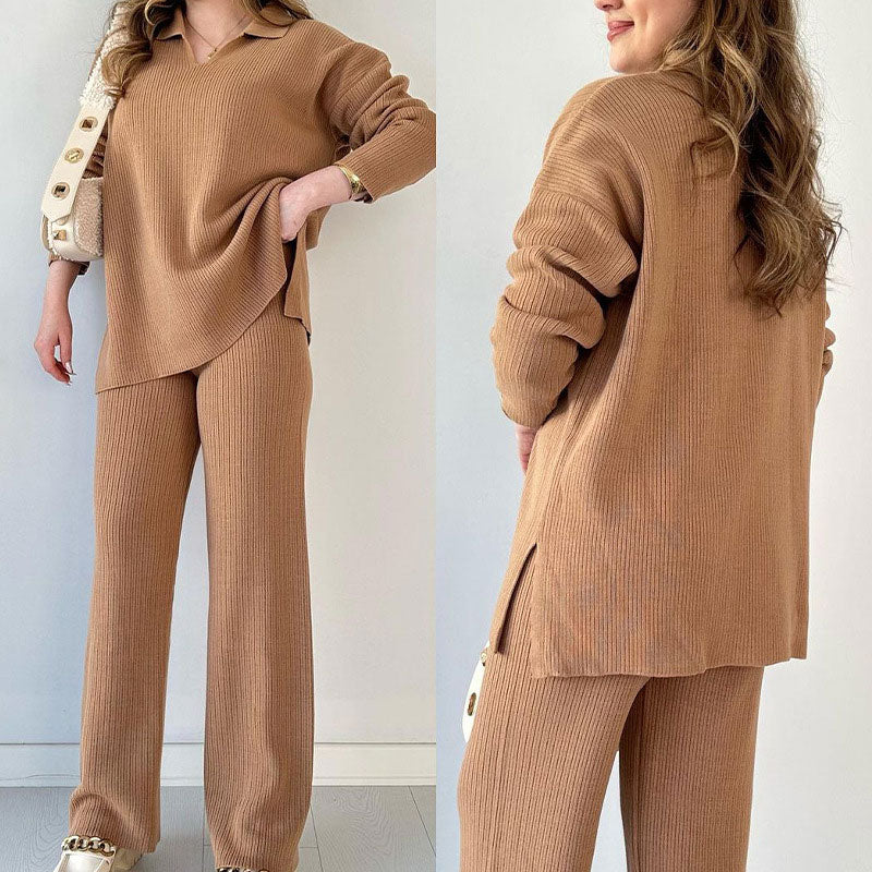 Tahlia™ - Comfortable V-neck Knitted Co-ord Set