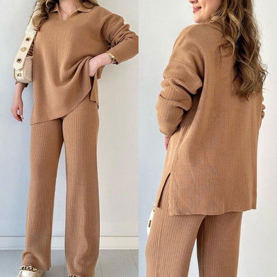 Tahlia™ - Comfortable V-neck Knitted Co-ord Set