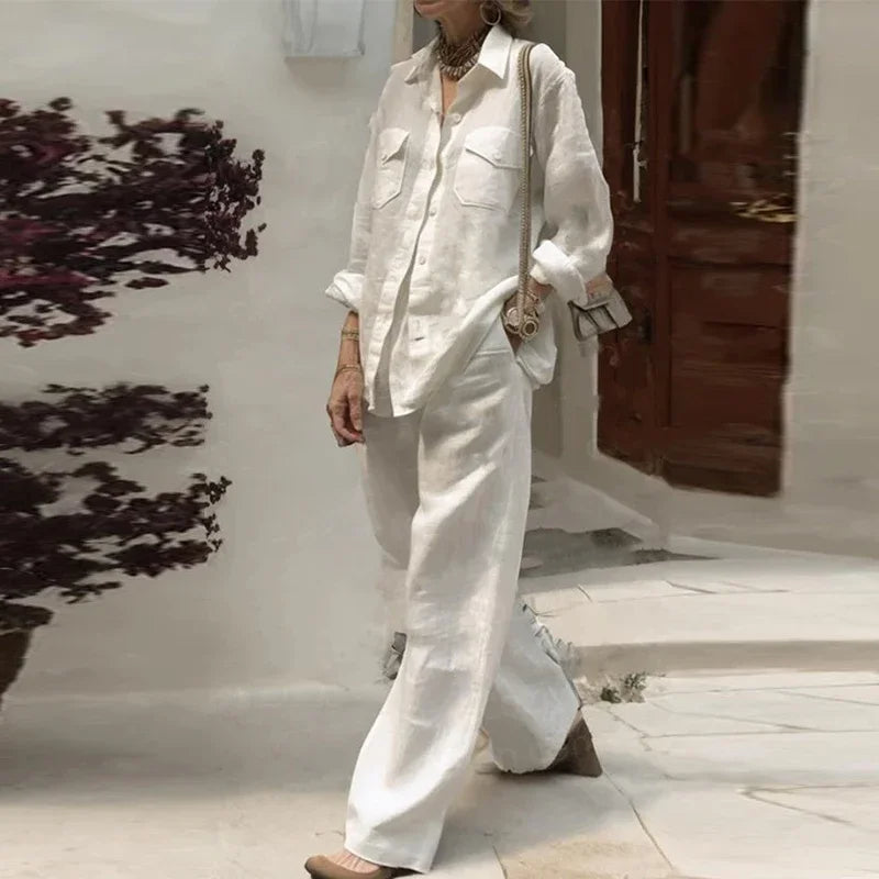Ruby - Solid Cotton Linen 2 Piece Set