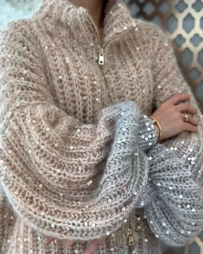 Sophie™ - Elegant glittery silk cardigan sweater