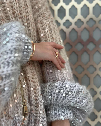 Sophie™ - Elegant glittery silk cardigan sweater